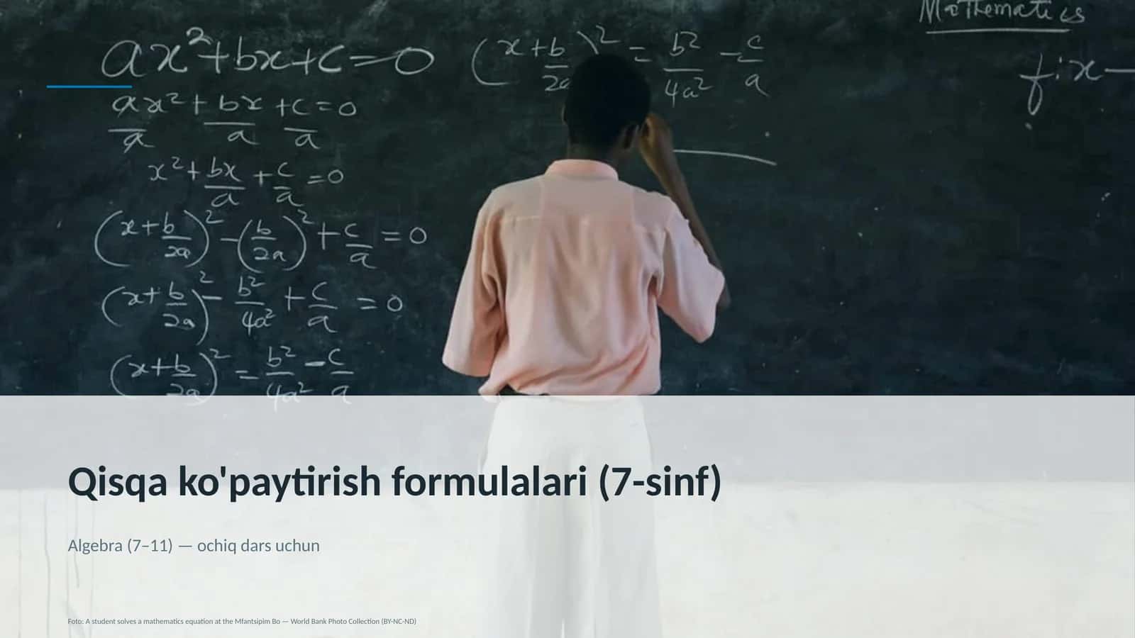 Qisqa ko'paytirish formulalari (7-sinf)