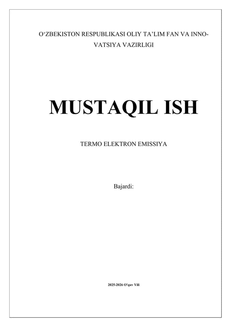Termoelektron emissiyasi