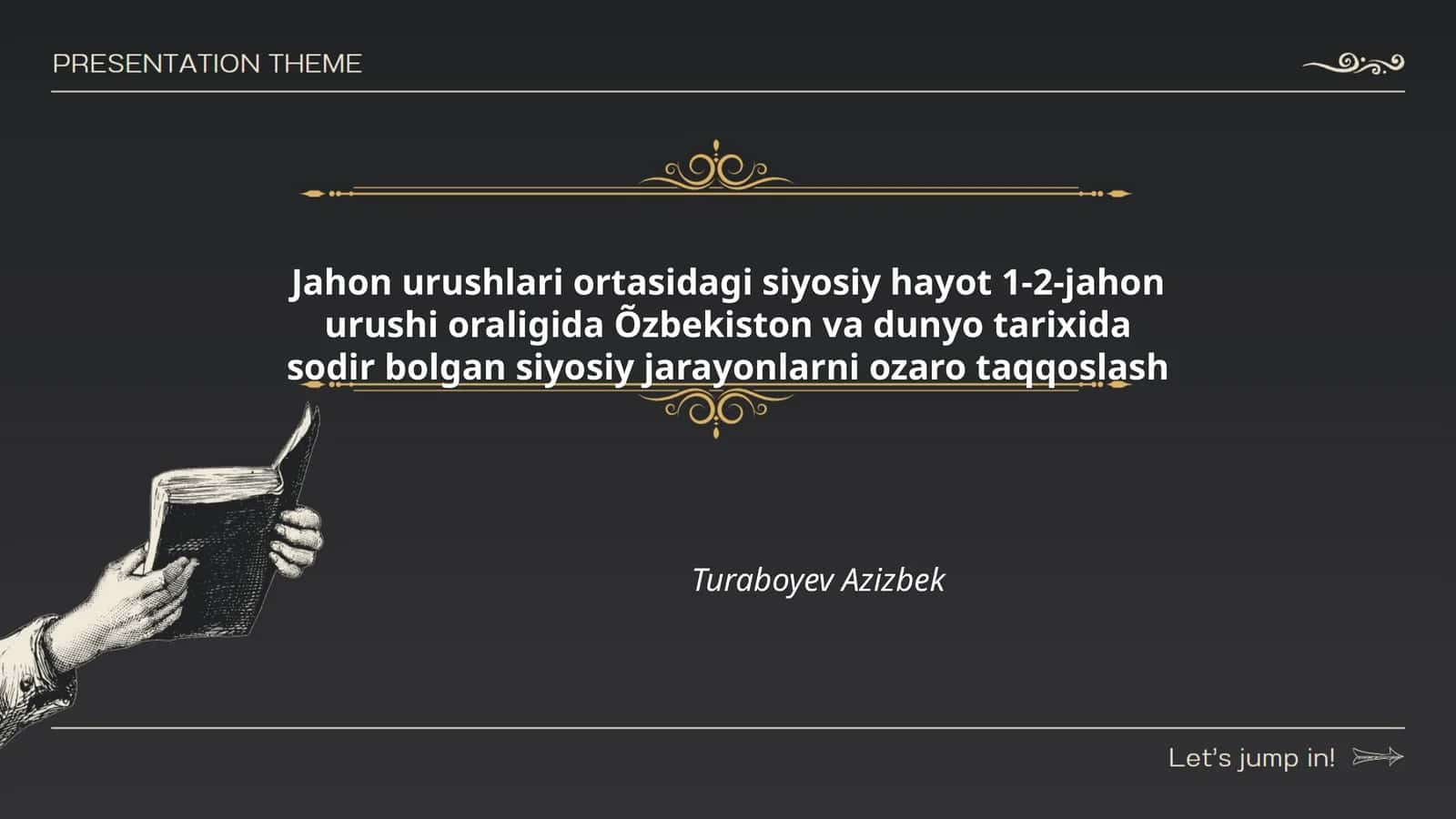 Jahon urushlari ortasidagi siyosiy hayot 1-2-jahon urushi oraligida Õzbekiston va dunyo tarixida sodir bolgan siyosiy jarayonlarni ozaro taqqoslash