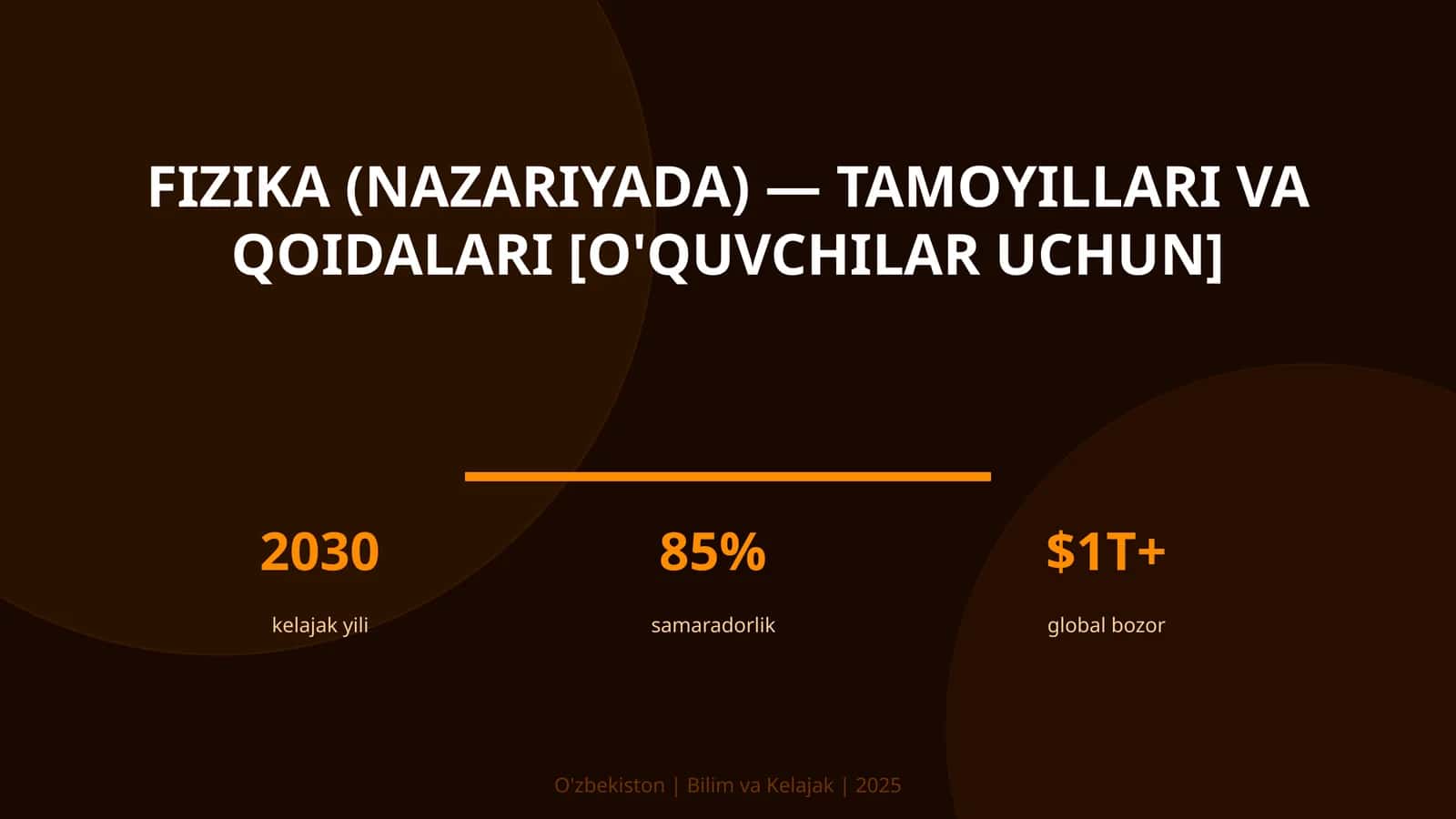 FIZIKA (NAZARIYADA) — TAMOYILLARI VA QOIDALARI [O'QUVCHILAR UCHUN]