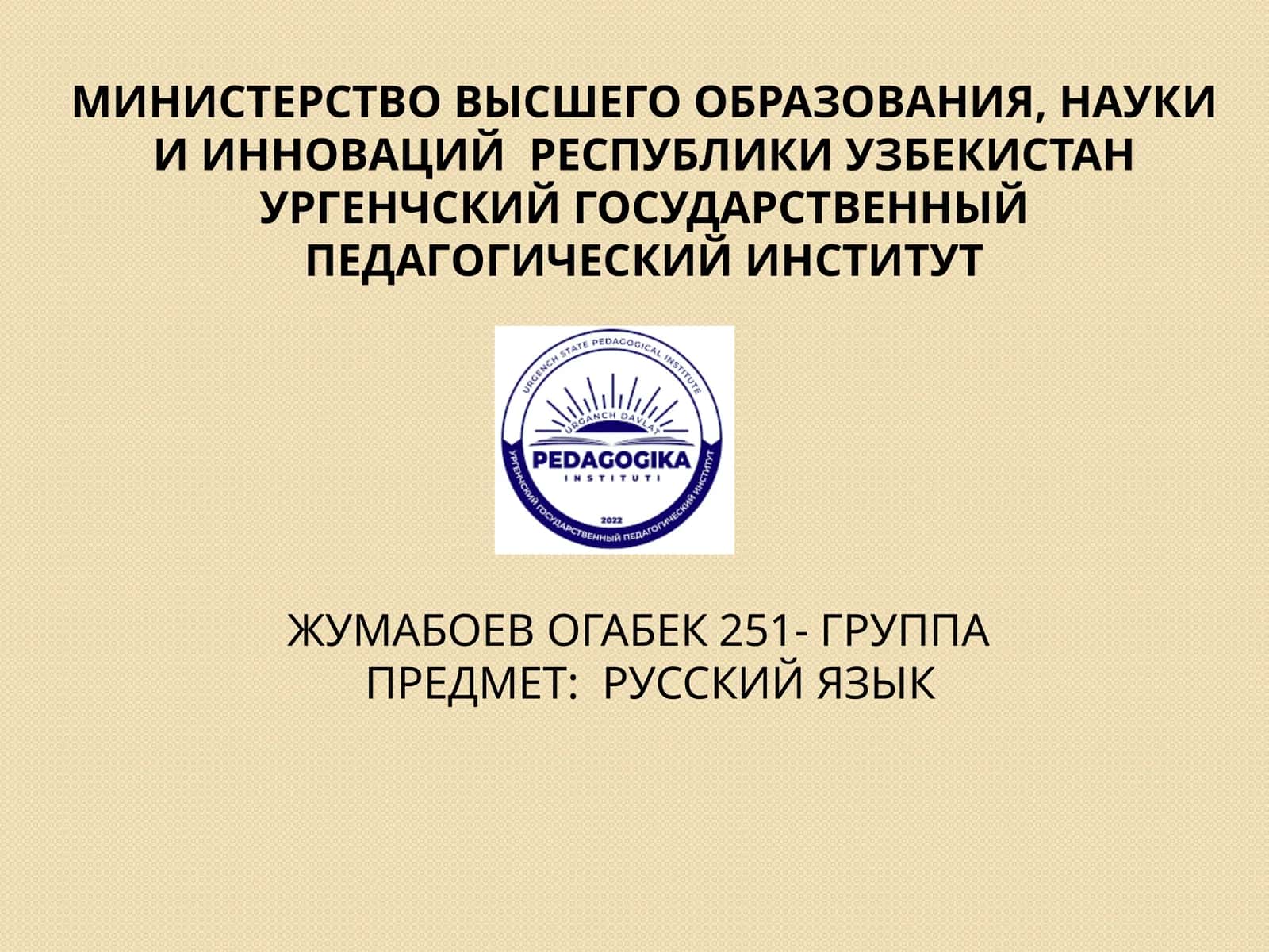 Мой первый педагогический опыт