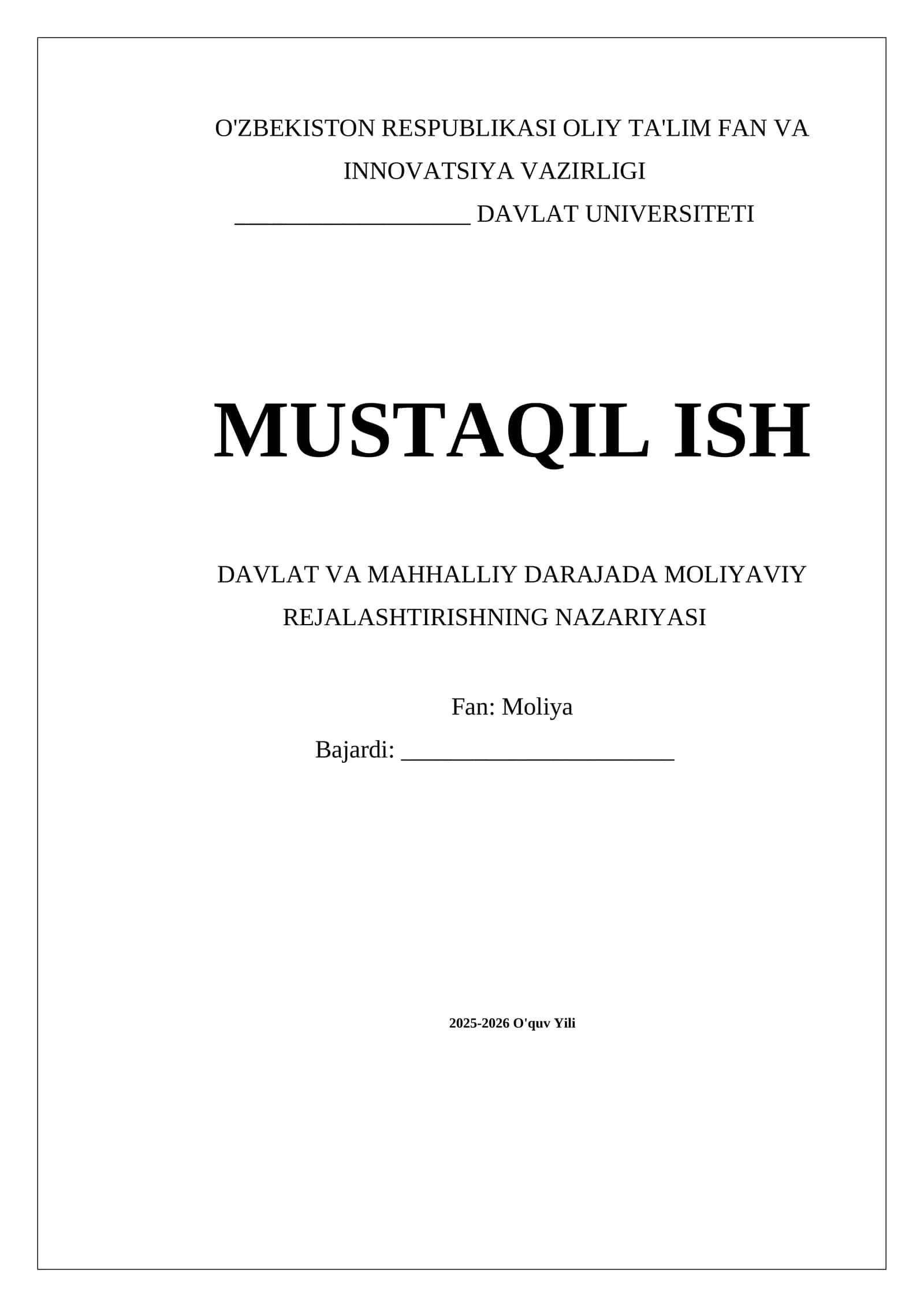 MOLIYANI BOSHQARISHNING MOHIYATI, ZARURLIGI VA AHAMIYATI