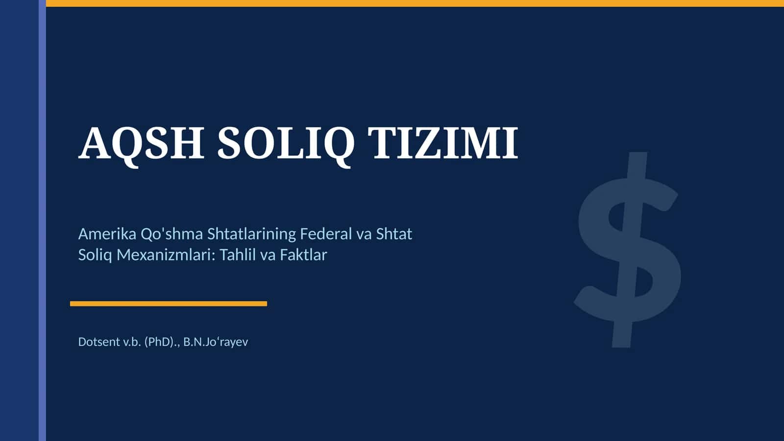 AQSH SOLIQ TIZIMI