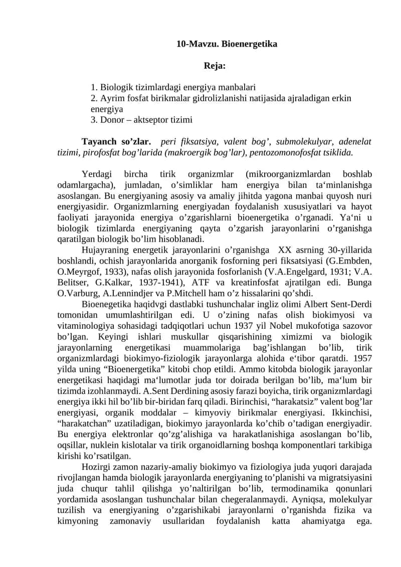 Bioenergetika
