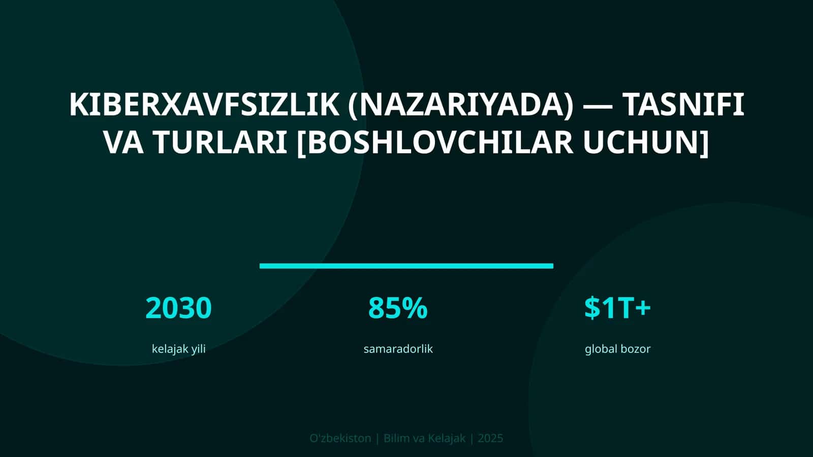 Kiberxavfsizlik (nazariyada) — tasnifi va turlari [boshlovchilar uchun]