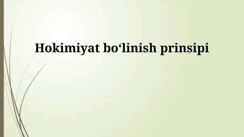Hokimiyat boʻlinish prinsipi