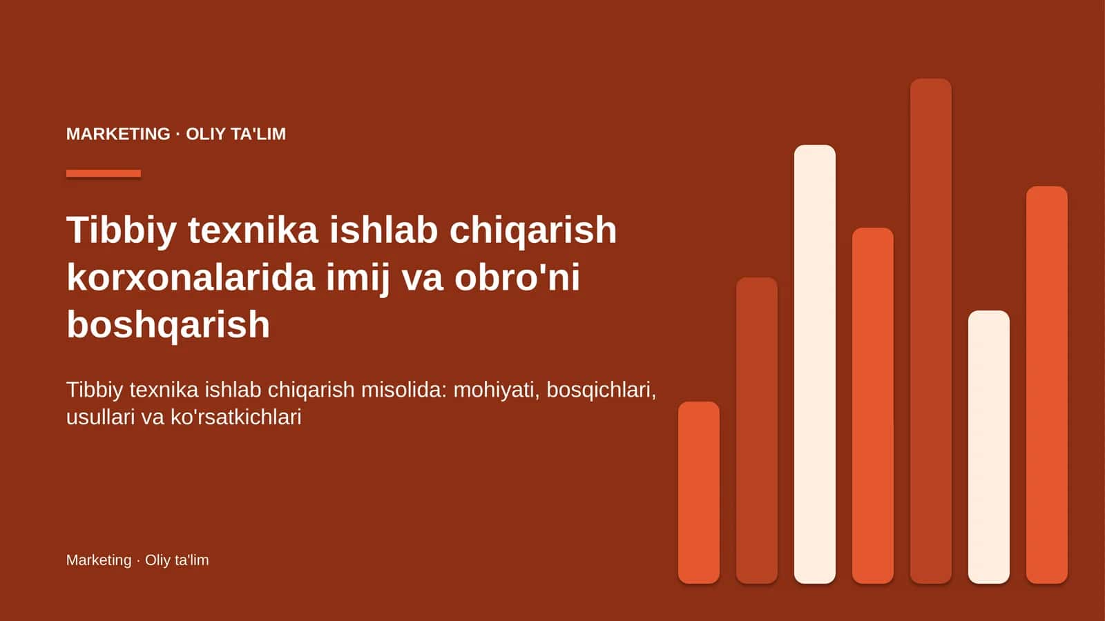 Tibbiy texnika ishlab chiqarish korxonalarida imij va obro'ni boshqarish