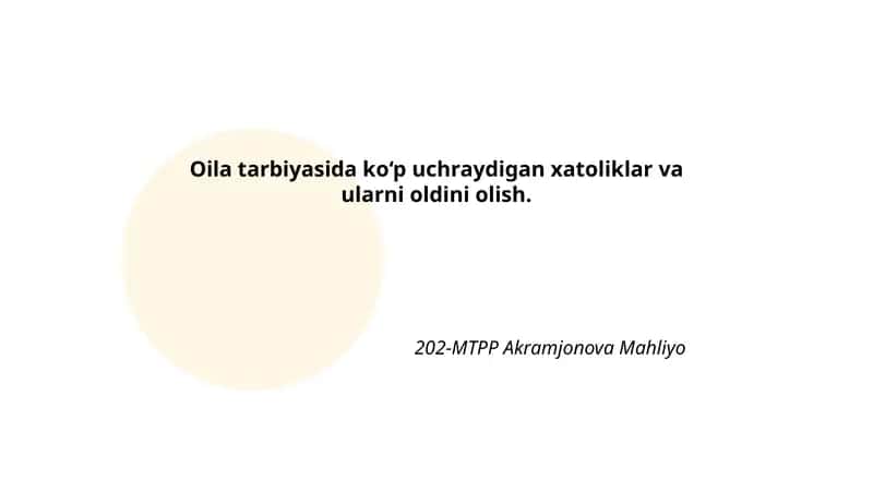 Avtoritar tarbiya va ularni oldini olish