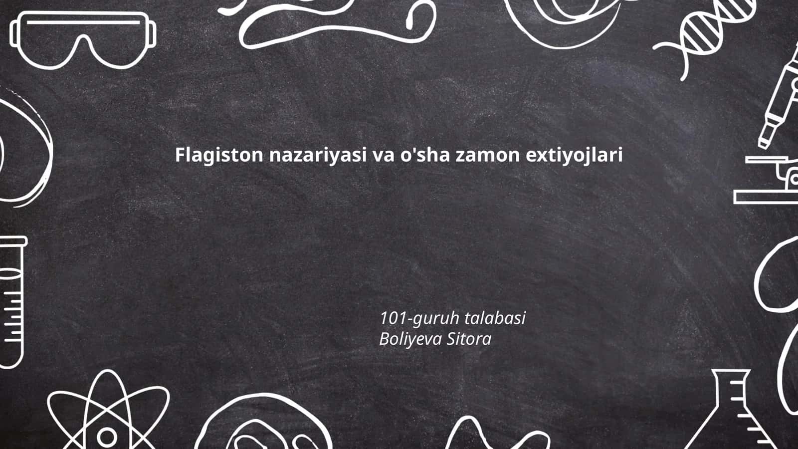Flagiston nazariyasi va o'sha zamon extiyojlari