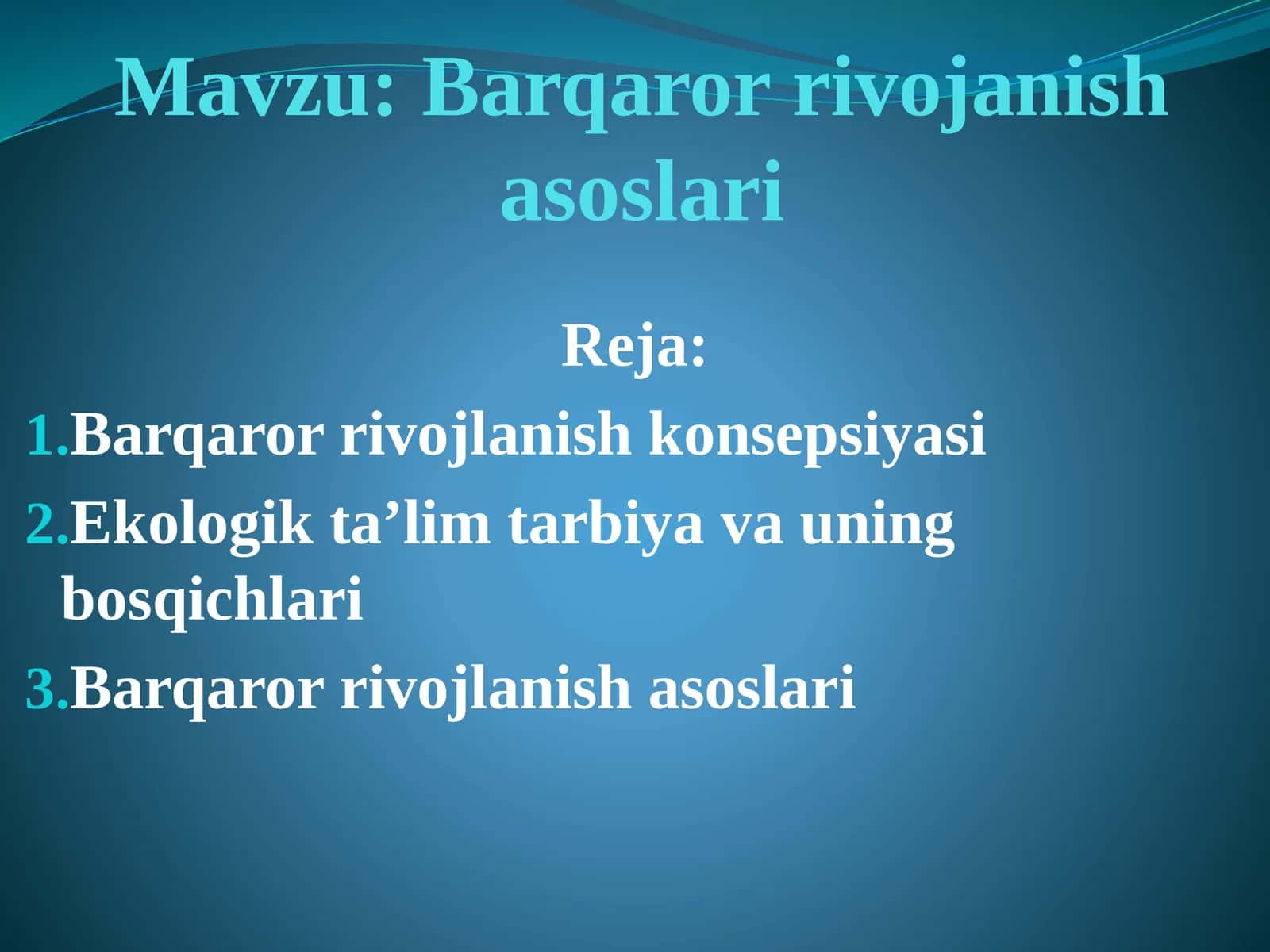 Barqaror rivojanish asoslari