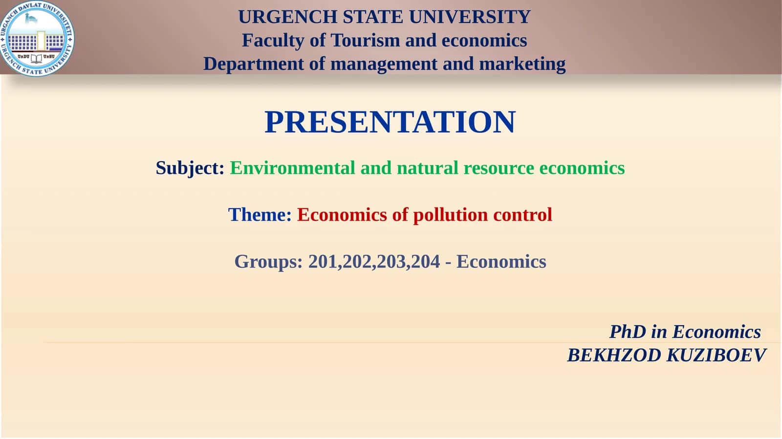 Economics of pollution control