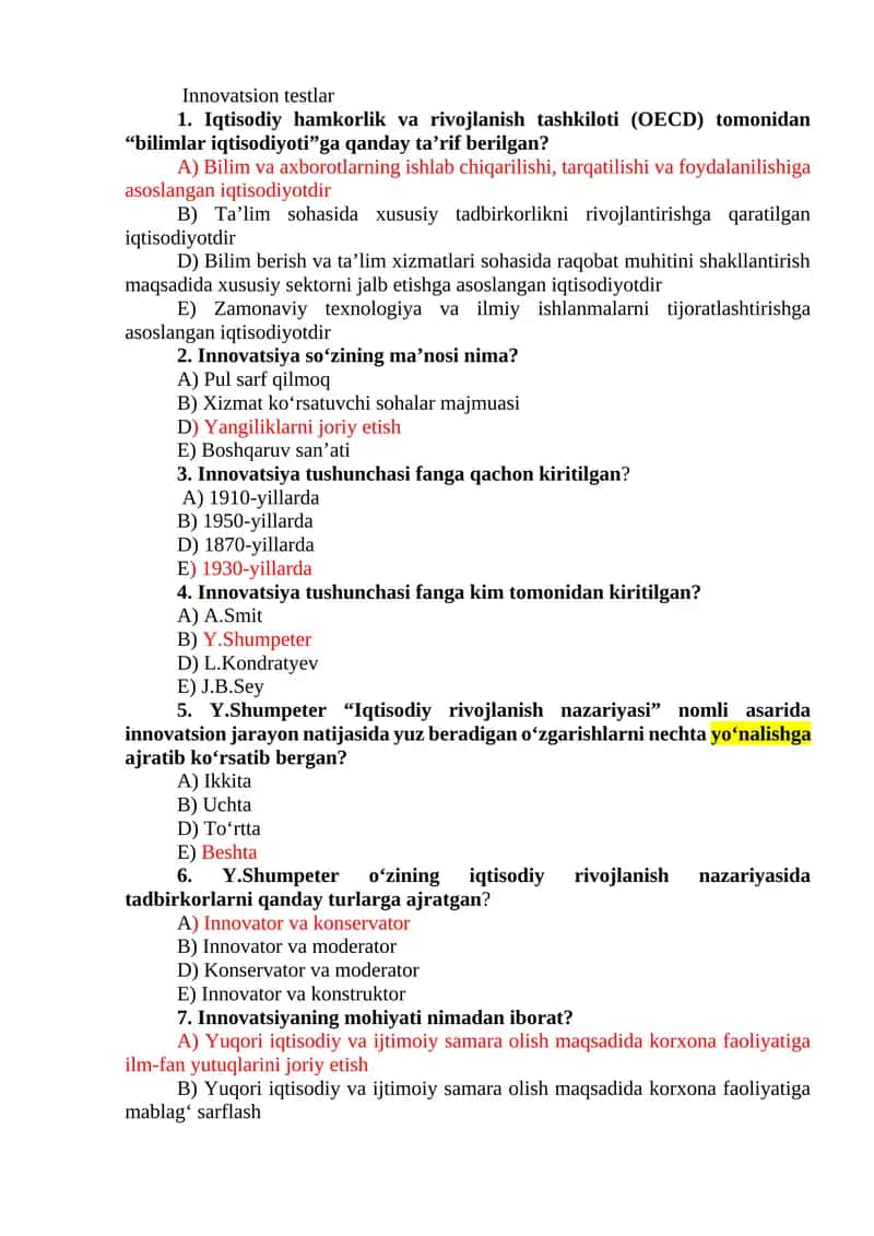 Innovatsion testlar