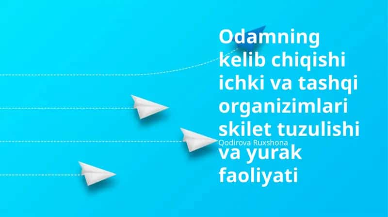 Odamning kelib chiqishi ichki va tashqi organizimlari skilet tuzulishi va yurak faoliyati