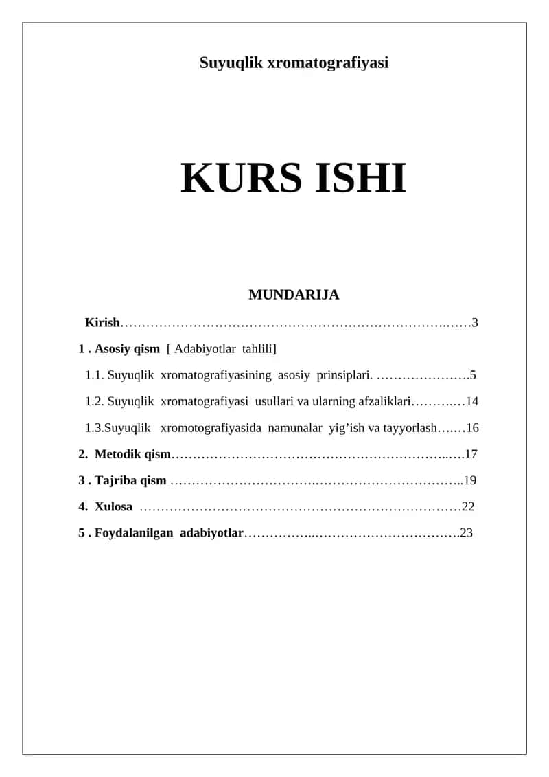 Suyuqlik xromatografiyasi