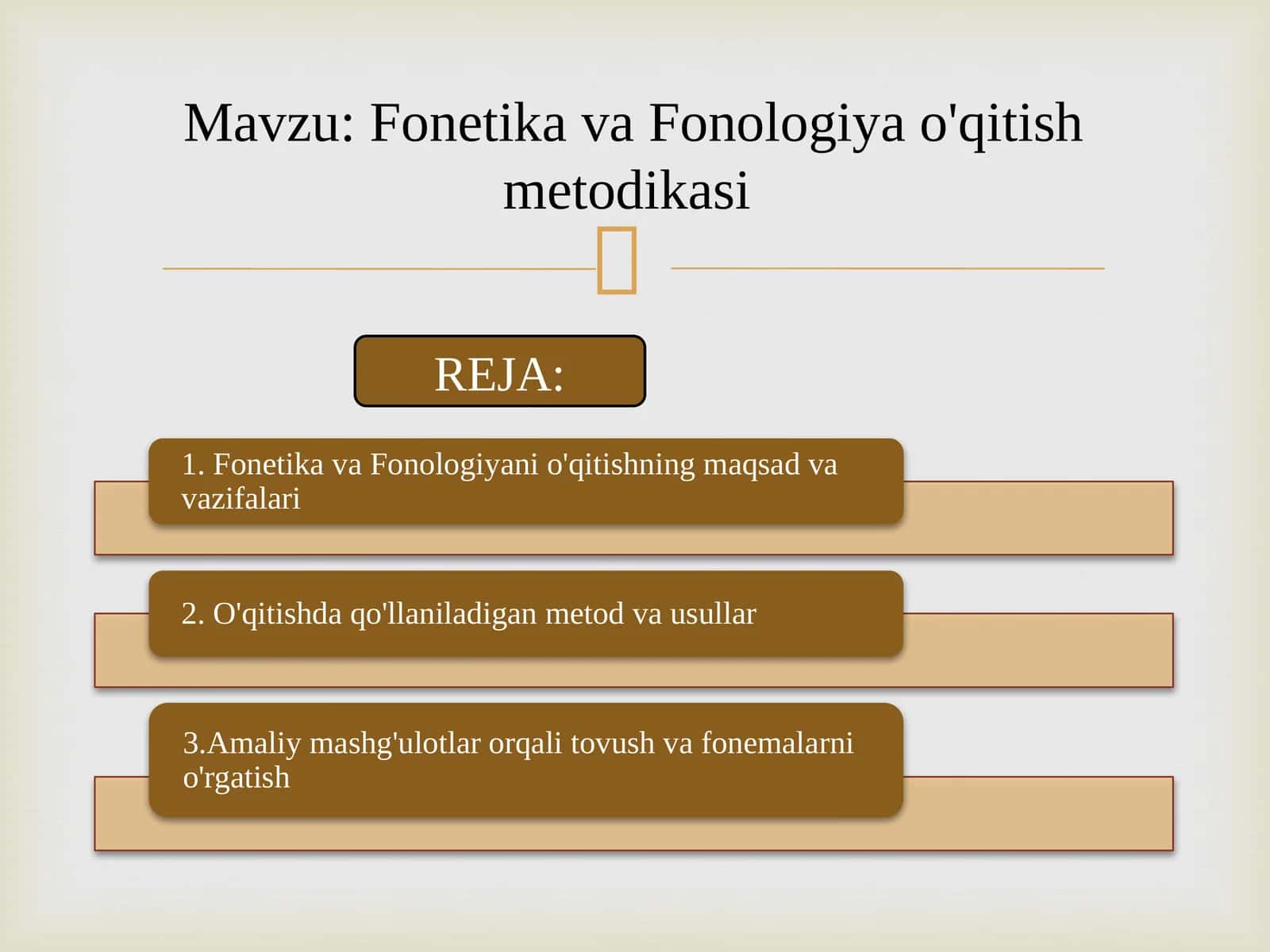 Fonetika va Fonologiya o'qitish metodikasi