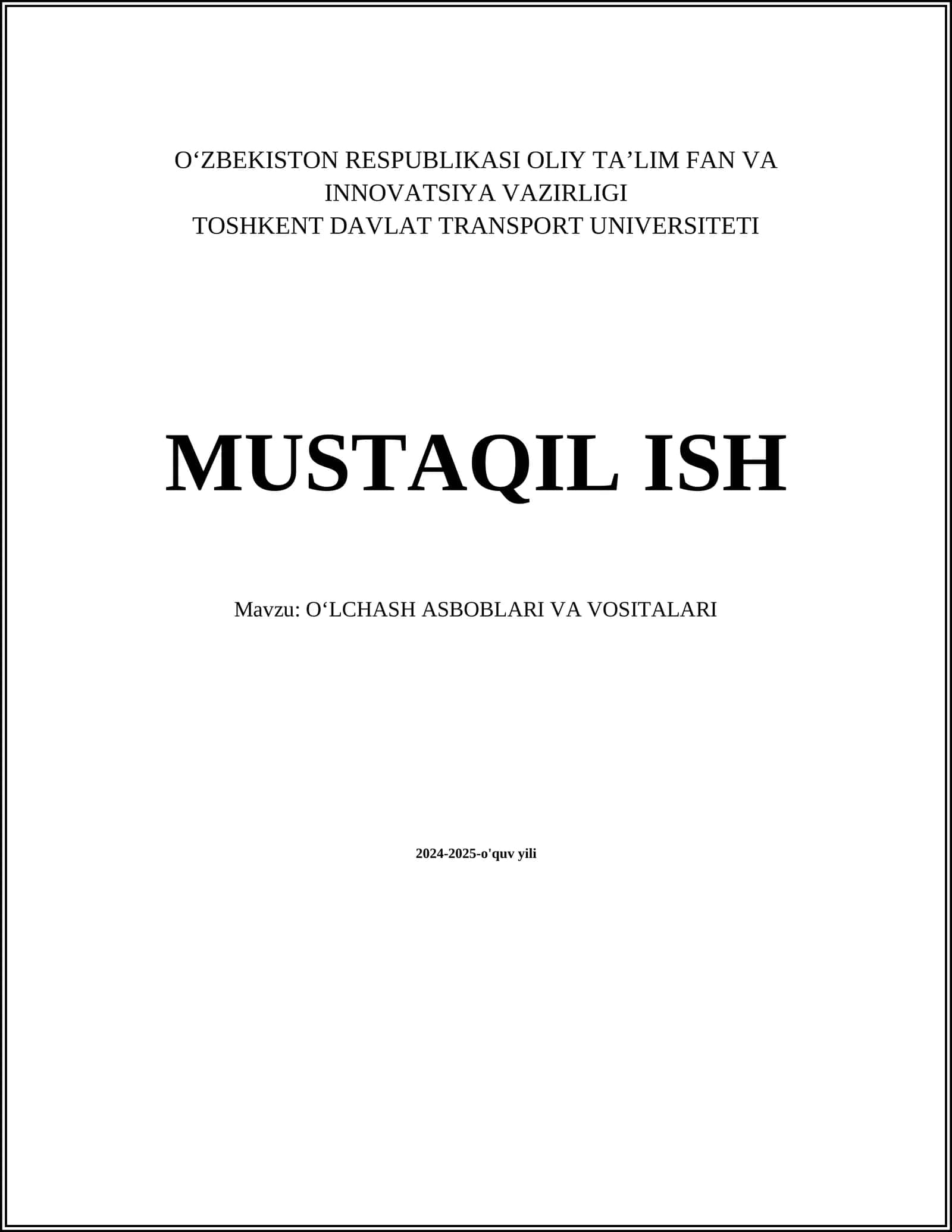 Oʻlchash asboblari va vositalari