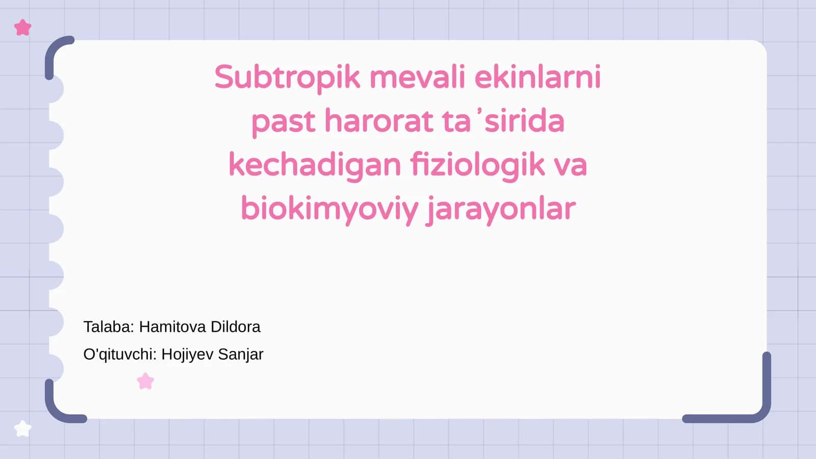 Kichkina haroratning subtropik mevali ekinlarga ta'siri
