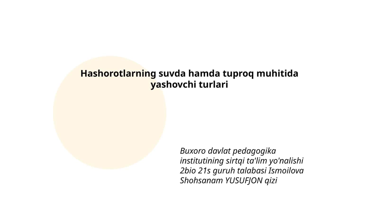 Hashorotlarning suvda hamda tuproq muhitida yashovchi turlari