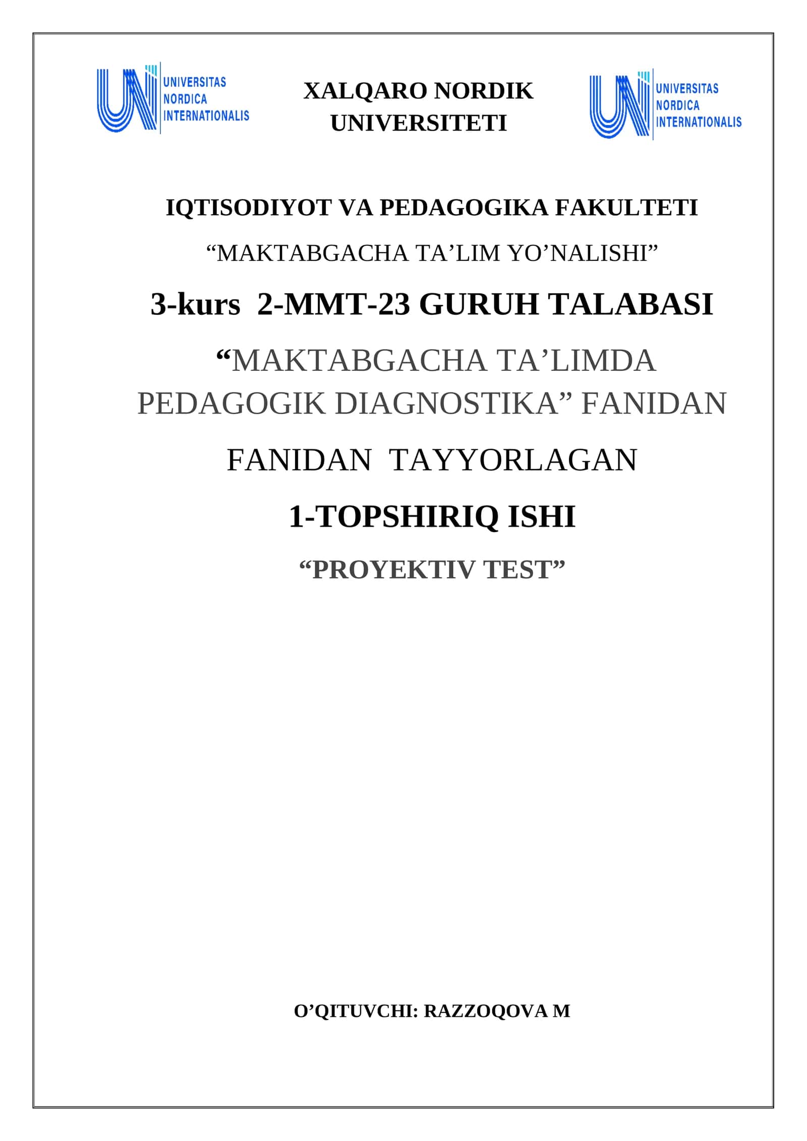 PROYEKTIV TEST