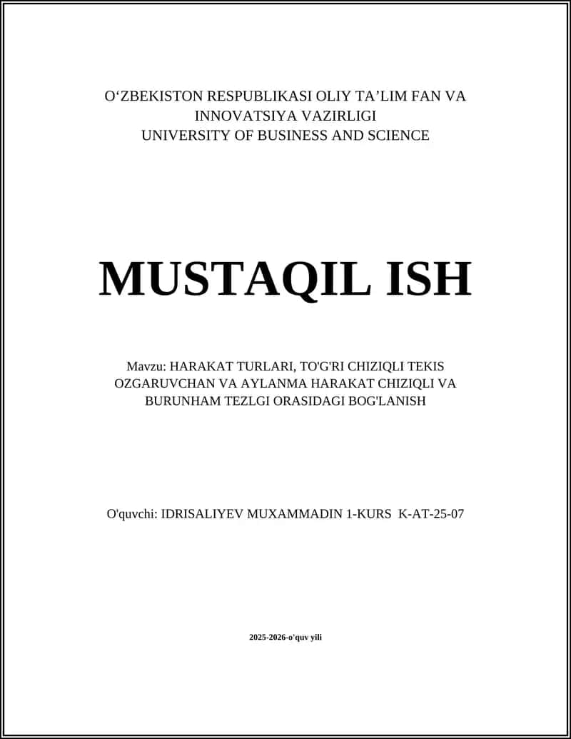 HARAKAT TURLARI