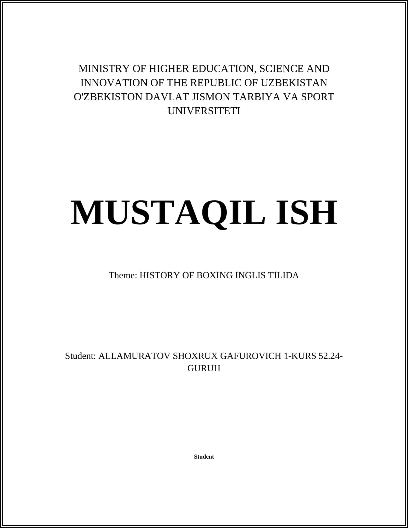 HISTORY OF BOXING INGLIS TILIDA