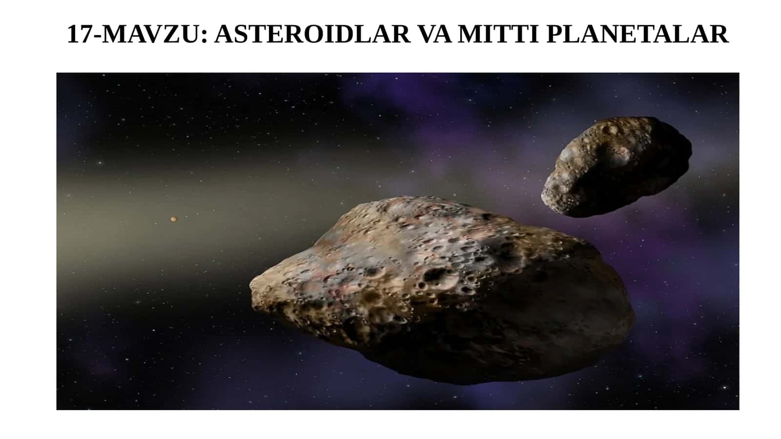 11-sinf Astronomiya fanidan dars ishlanma. Asteroidlar va mitti planetalar