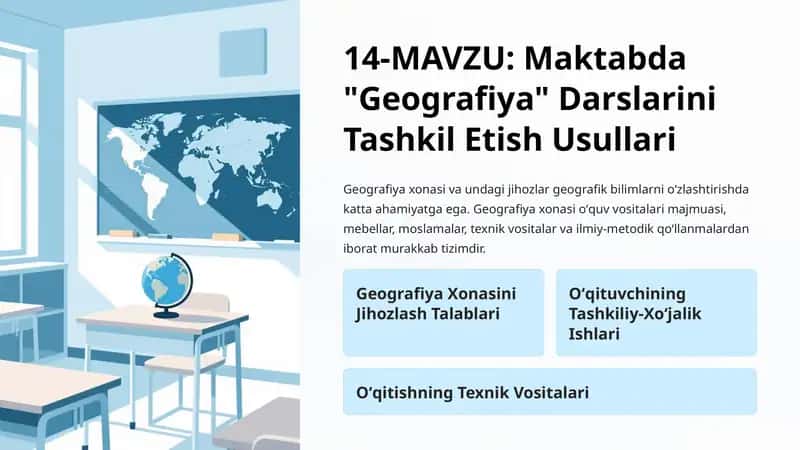 Geografiya Xonasini Jihozlash Talablari