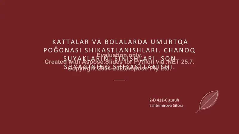 Kattalar va bolalarda umurtqa poğonasi shikastlanishlari. Chanoq suyaklarini sinishlari. Son suyagining shikastlanishi.