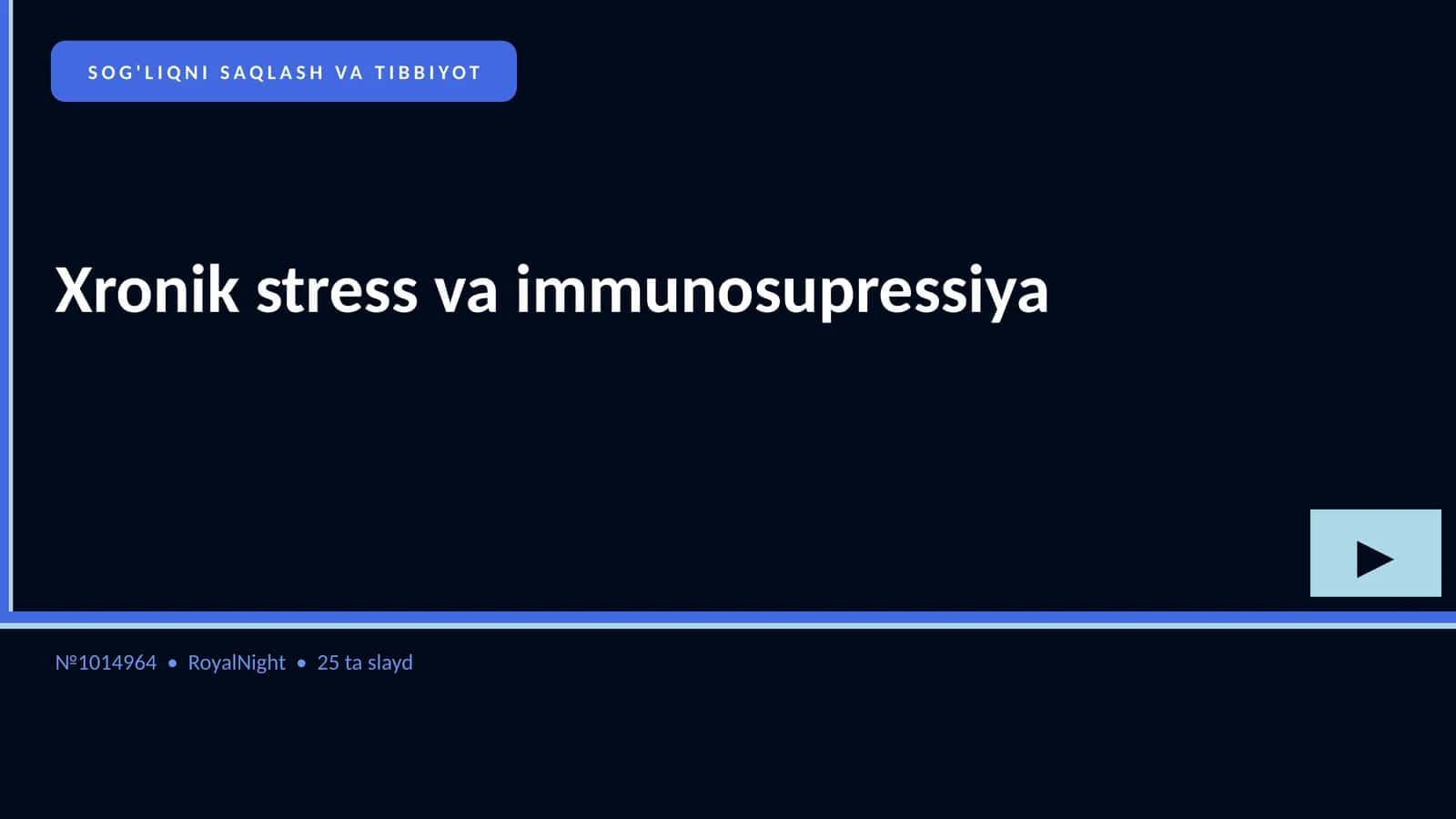 Xronik stress va immunosupressiya
