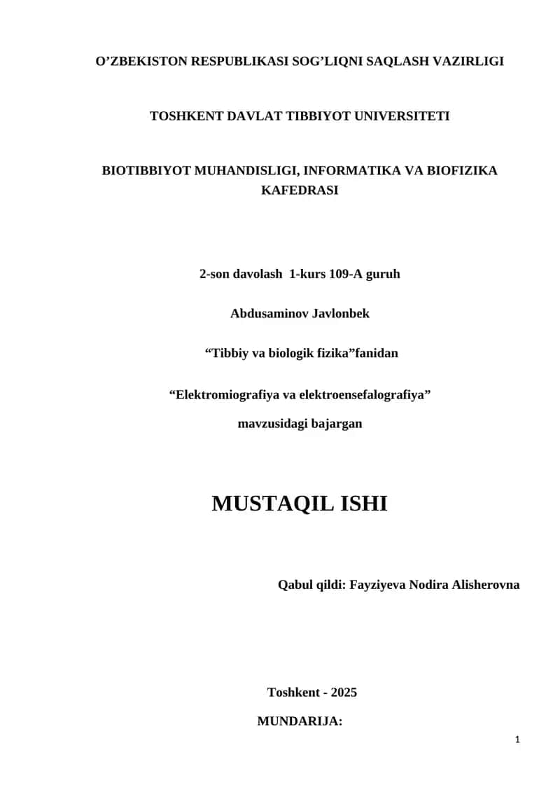 Elektromiografiya va elektroensefalografiya