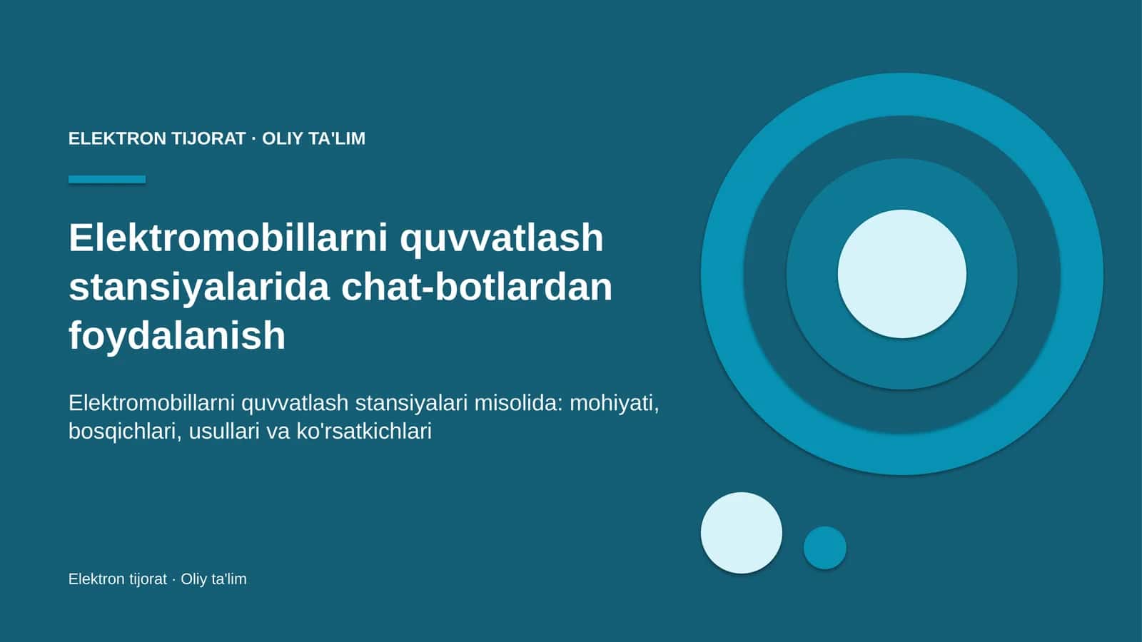 Elektromobillarni quvvatlash stansiyalarida chat-botlardan foydalanish