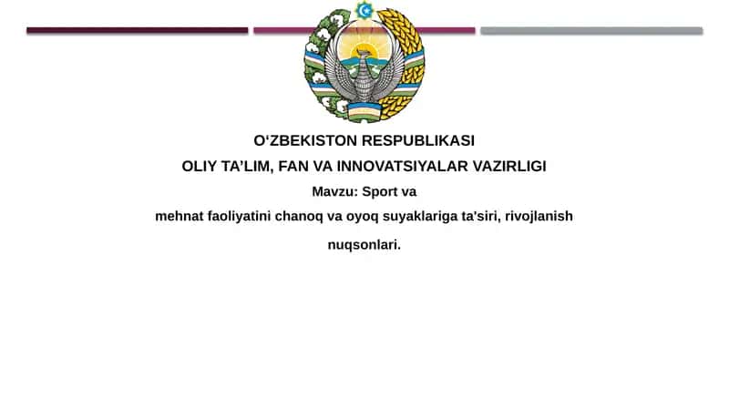 Sport va mehnat faoliyatining chanoq va oyoq suyaklariga ta'siri