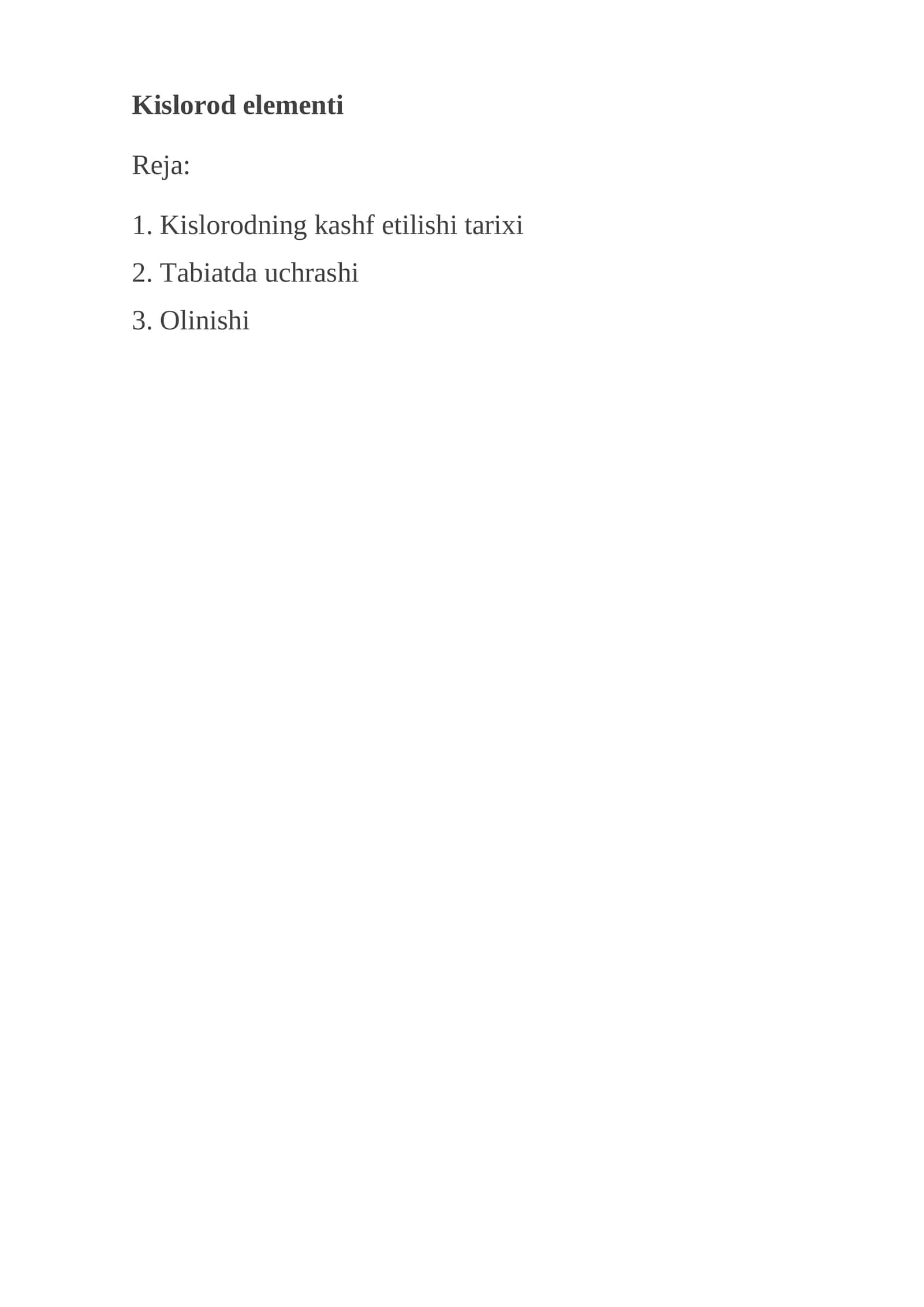 Kislorod elementi