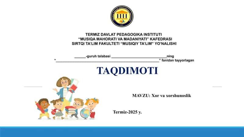 Xor va xorshunoslik asoslari