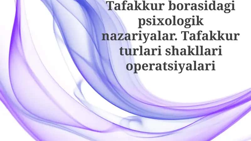 Tafakkur psixologik nazariyalari