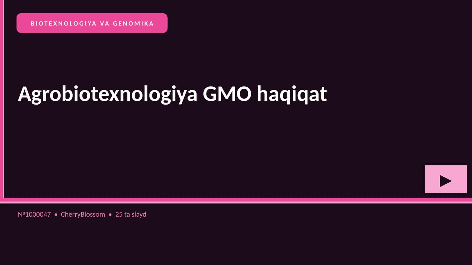 Agrobiotexnologiya GMO haqiqat