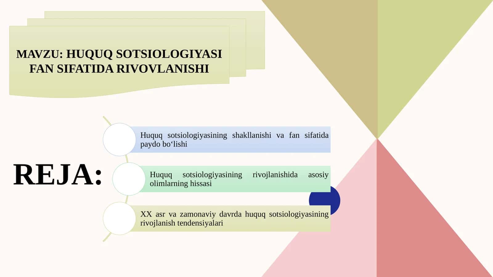 HUQUQ SOTSIOLOGIYASI FAN SIFATIDA RIVOVLANISHI