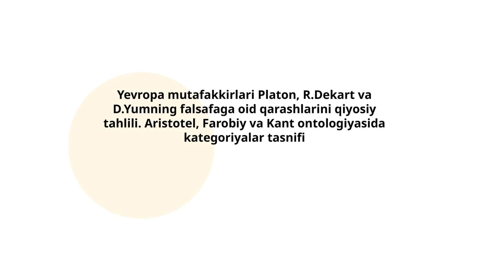 Falsafaga oid qarashlar tahlili