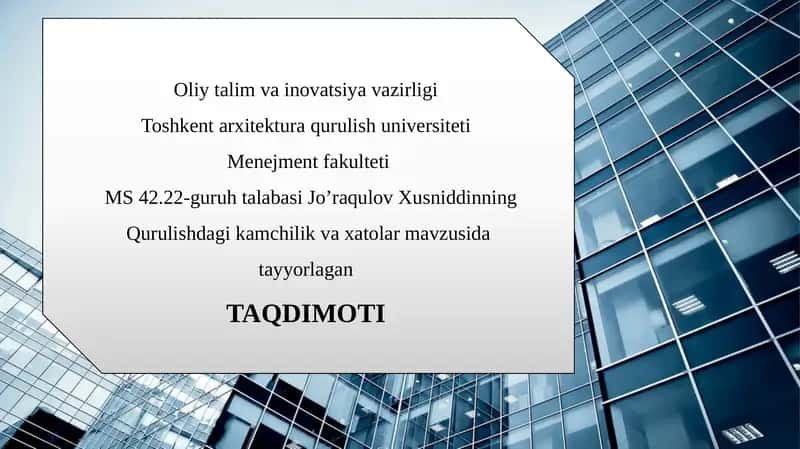 Geologik–geotexnik sharoitning yetarli o‘rganilmasligi