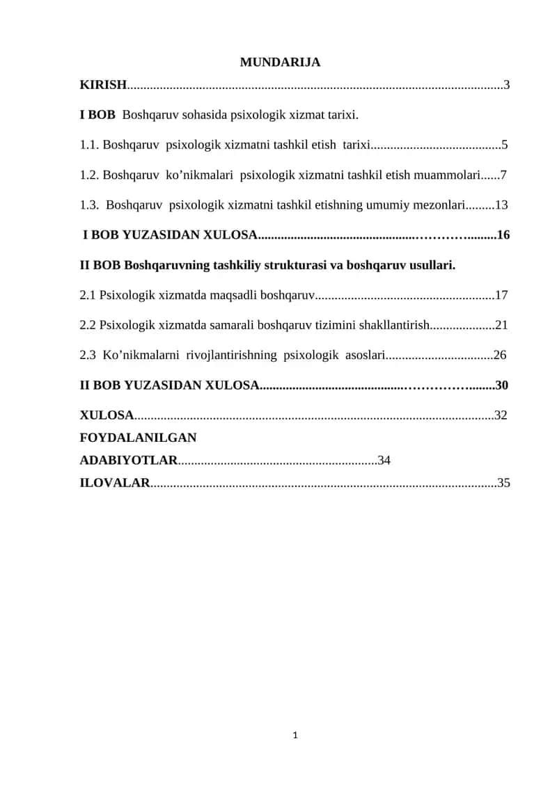 Psixologik xizmat tashkil etish tarixi