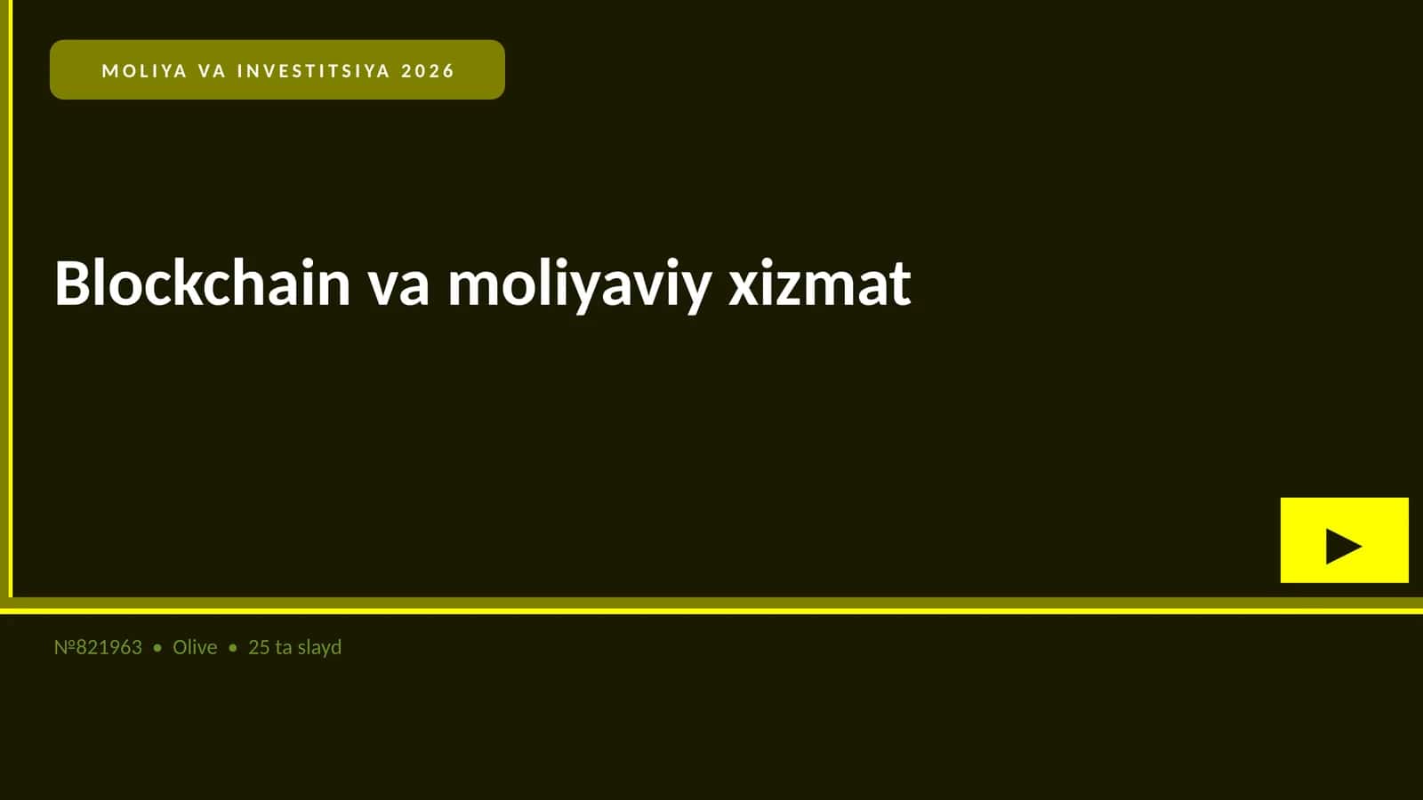 MOLIYA VA INVESTITSIYA 2026