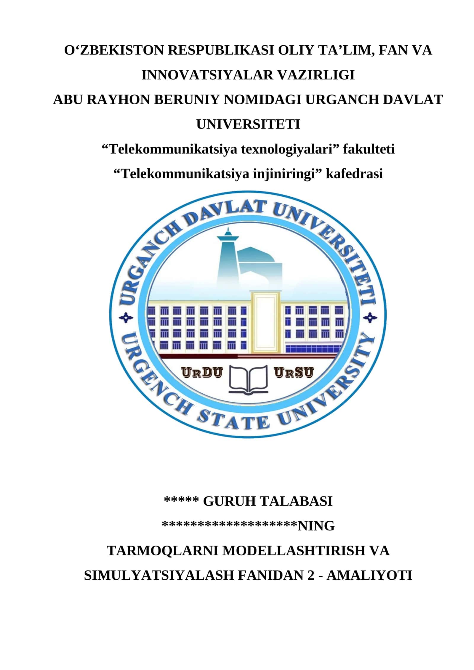 Wi-Fi TARMOQNI SIMULYATSIYALASH