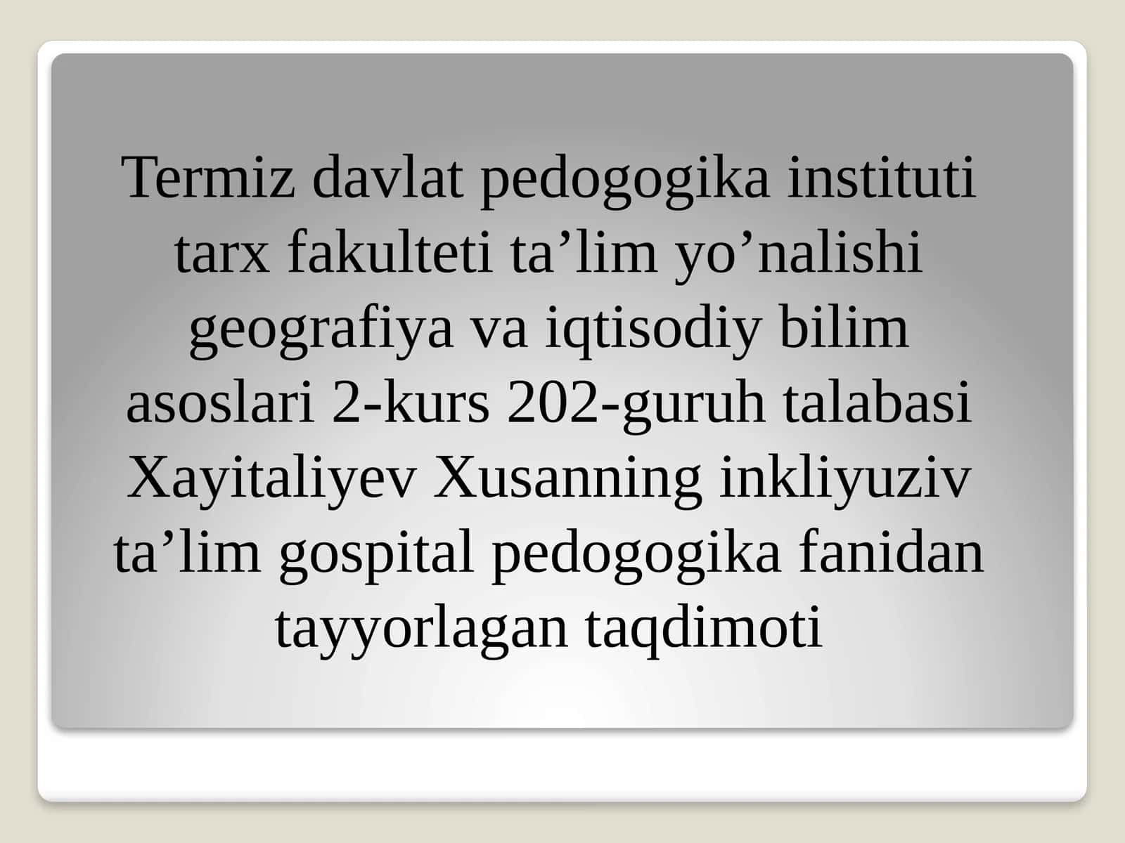 Imkoniyat cheklangan bolalarning samarali inkluziv ta'lim olishning asosiy shartlari