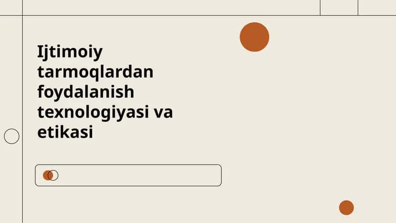Ijtimoiy tarmoqlardan foydalanish texnologiyasi va etikasi