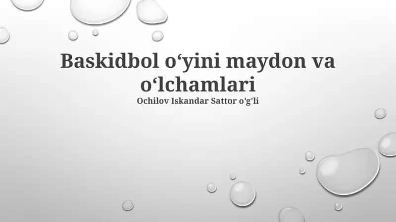 Baskidbol oʻyini maydon va oʻlchamlari