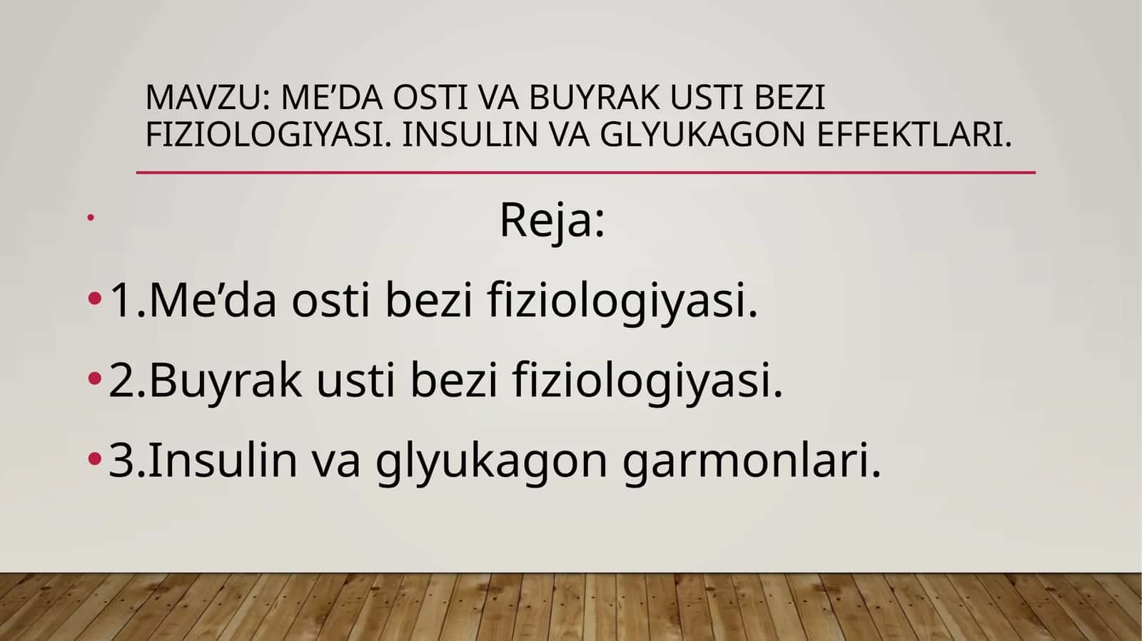 me’da Osti va buyrak usti bezi fiziologiyasi. Insulin va glyukagon Effektlari
