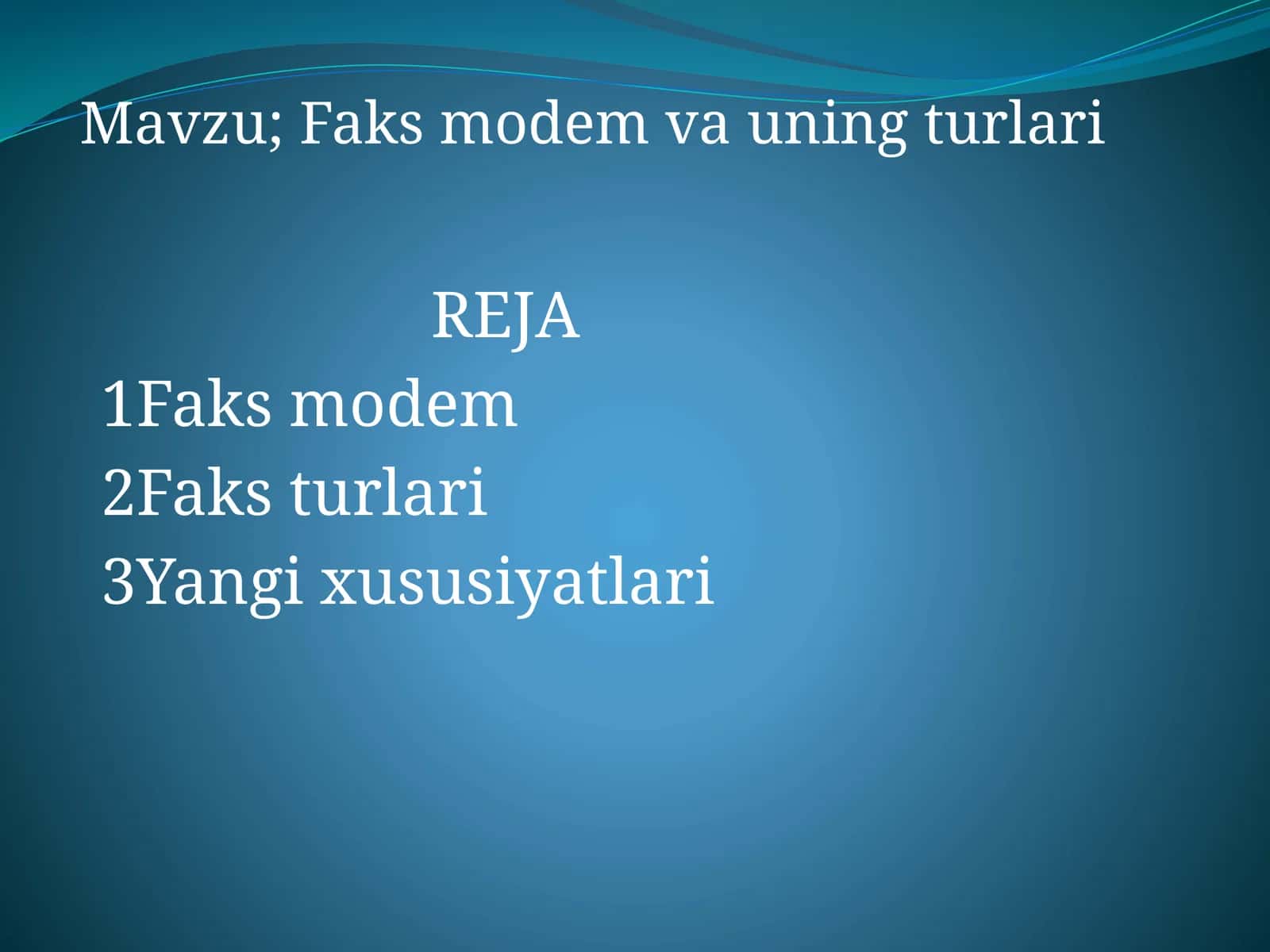 Faksmodem va uning turlari