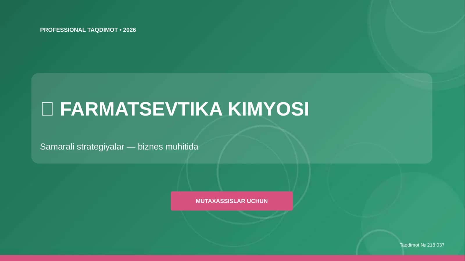 Farmatsevtika Kimyosi: Samarali Strategiyalar