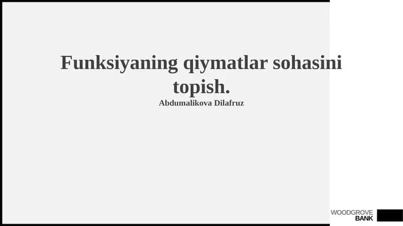 Funksiyaning qiymatlar sohasini topish