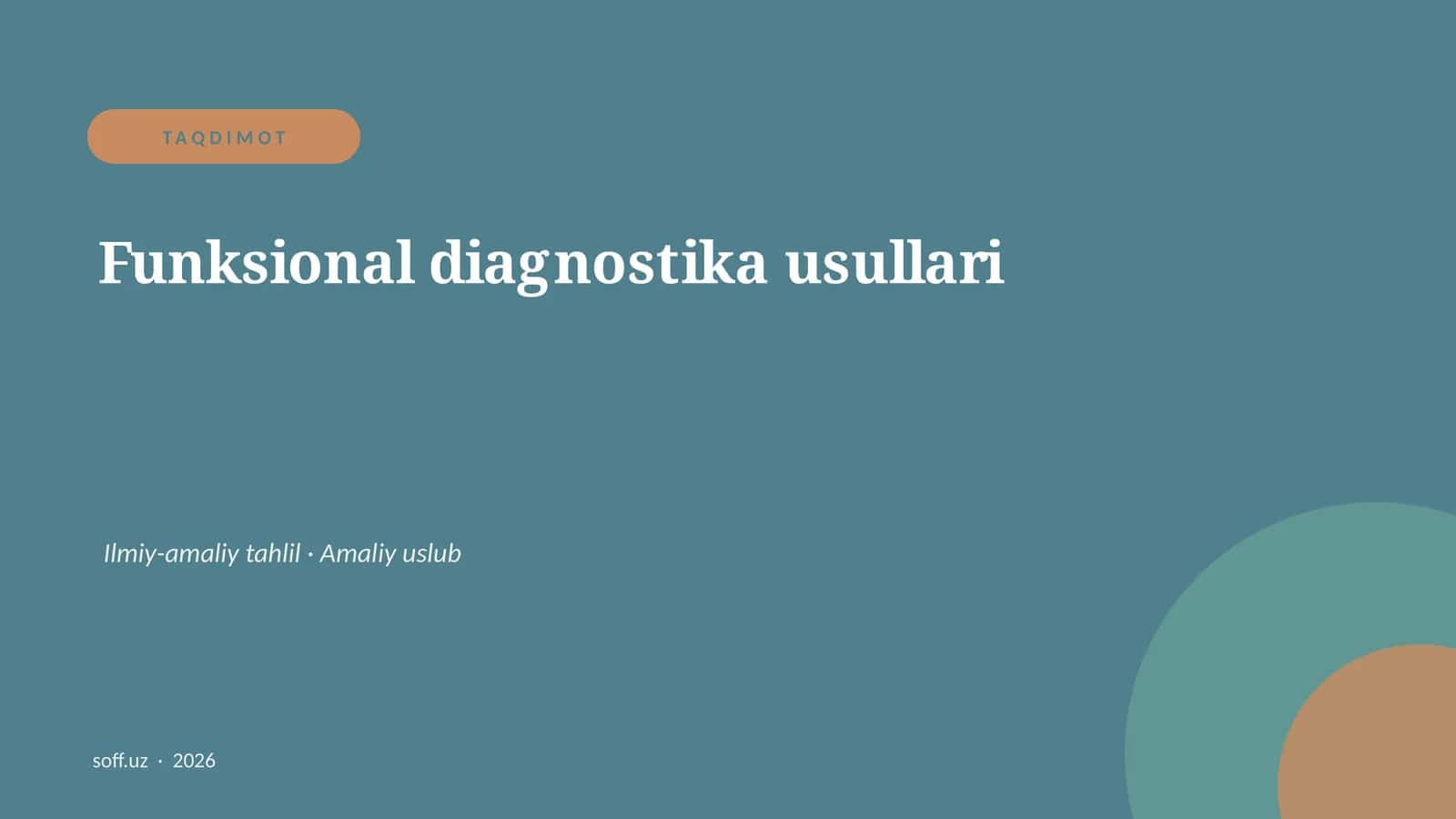 Funktsional diagnostika usullari